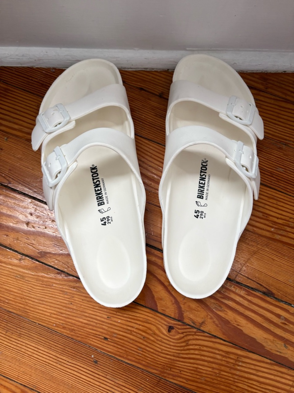 Birkenstock White Two-Strap Arizona EVA Slides